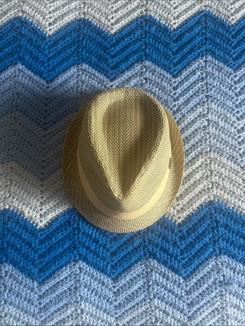 Tan Straw Trilby with Contrast Band